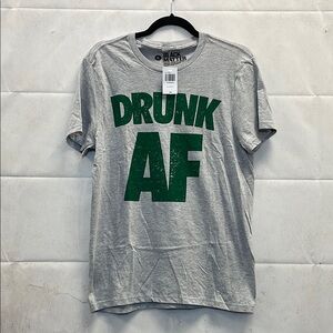 NEW! Black Matter, (S) Gray and Green, Short Sleeved, Drunk AF Graphic Tee